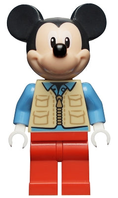 Preowned LEGO® Minifigure – Disney dis072 Mickey Mouse Tan Safari Vest Medium Blue Shirt