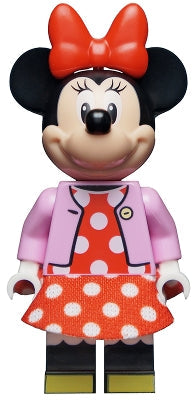 Preowned LEGO® Minifigure – Disney dis074 Minnie Mouse Bright Pink Jacket Red Polka Dot Dre