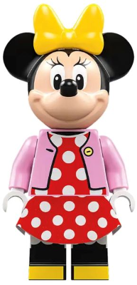 Preowned LEGO® Minifigure – Disney dis089 Minnie Mouse Bright Pink Jacket Red Polka Dot Dre