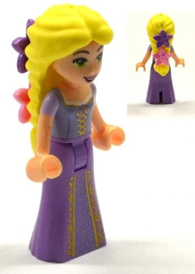 Preowned LEGO® Minifigure – Disney dp032 Rapunzel Mini Doll Bright Pink and Dark Purple Flo