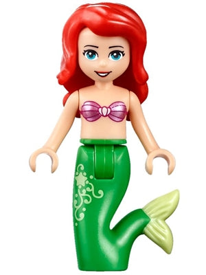 Preowned LEGO® Minifigure – Disney dp037 Ariel Mermaid (Light Nougat) Metallic Pink Shell B
