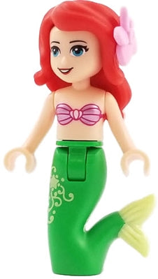 Preowned LEGO® Minifigure – Disney dp053 Ariel Mermaid (Light Nougat) Metallic Pink Shell B