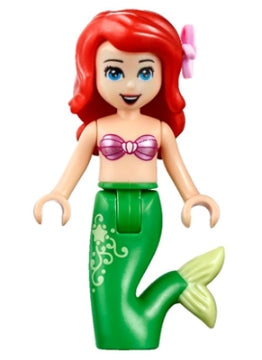 Preowned LEGO® Minifigure – Disney dp057 Ariel Mermaid (Light Nougat) Metallic Pink Shell B