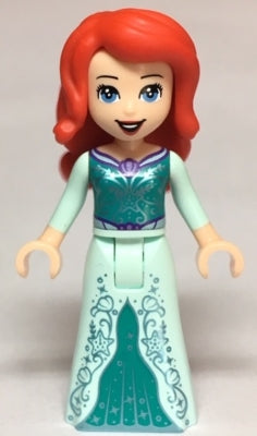 Preowned LEGO® Minifigure – Disney dp062 Ariel Human (Light Nougat) Light Aqua Dress w/Silv