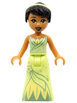 Preowned LEGO® Minifigure – Disney dp065 Tiana Round Beaded Necklace Thick Hinge Skirt