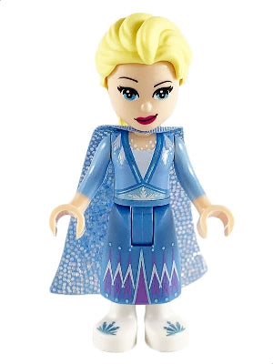 Preowned LEGO® Minifigure – Disney dp069 Elsa Glitter Cape w/Two Tails Medium Blue Skirt w/