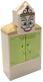 Preowned LEGO® Minifigure – Disney dp100 Wardrobe Printed Face on Tile Modified 2 x 3 Penta