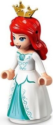 Preowned LEGO® Minifigure – Disney dp108 Ariel Human (Light Nougat) White Dress Pearl Gold