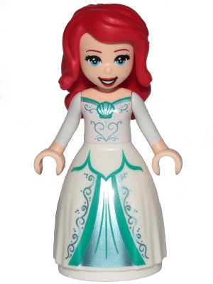 Preowned LEGO® Minifigure – Disney dp154 Ariel Human (Light Nougat) White Dress