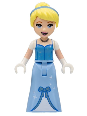 Preowned LEGO® Minifigure – Disney dp162 Cinderella Dress w/Stars and Bow Medium Blue Top