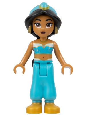 Preowned LEGO® Minifigure – Disney dp170 Jasmine Pearl Gold Shoes Sparkles on Top Navel