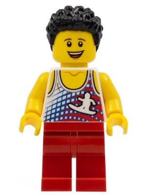 Preowned LEGO® Minifigure – Educational & Dacta edu010 Male Tank Top w/Surfer Silhouette Re
