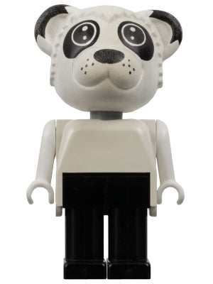 Preowned LEGO® Minifigure – Fabuland fab10b Bear Patrick Panda White Head Top and Arms Blac