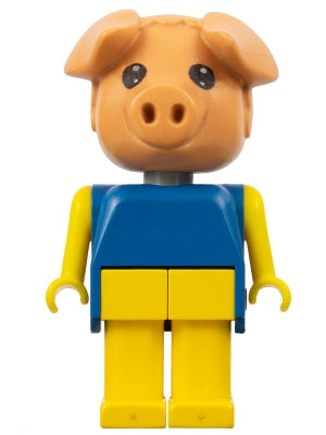 Preowned LEGO® Minifigure – Fabuland fab11a Pig Percy Pig Yellow Legs and Arms Blue Top