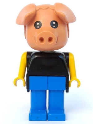 Preowned LEGO® Minifigure – Fabuland fab11b Pig Hugo Hog Blue Legs Black Top Yellow Arms