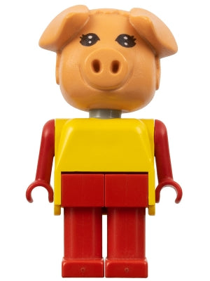 Preowned LEGO® Minifigure – Fabuland fab11e Pig Patricia Piglet (Pat) Red Legs Yellow Top