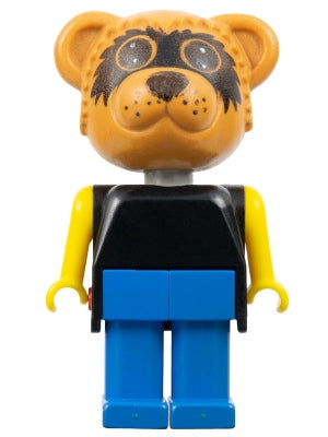 Preowned LEGO® Minifigure – Fabuland fab12d Bear Ricky Raccoon Blue Legs Black Top Yellow A