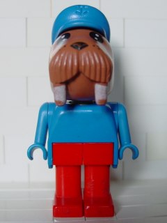 Preowned LEGO® Minifigure – Fabuland fab12e Walrus Wilfred Walrus (Captain) Red Legs Blue H