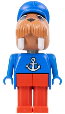 Preowned LEGO® Minifigure – Fabuland fab12g Walrus Wilfred Walrus (Captain) Red Legs Blue H
