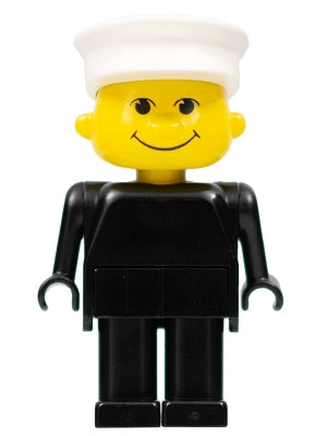 Preowned LEGO® Minifigure – Basic fab13c Basic Figure Human Black Legs White Hat