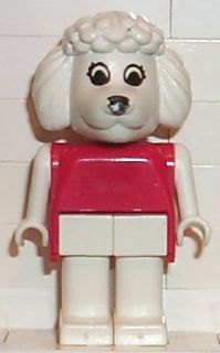 Preowned LEGO® Minifigure – Fabuland fab14b Fabuland Poodle Paulette Poodle White Eyes