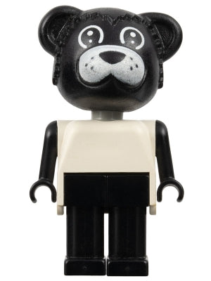 Preowned LEGO® Minifigure – Fabuland fab1b Bear Billy Bear Black Head Legs and Arms White T