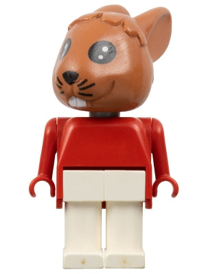 Preowned LEGO® Minifigure – Fabuland fab3b Rabbit Robby Rabbit Brown Head White Legs Red To