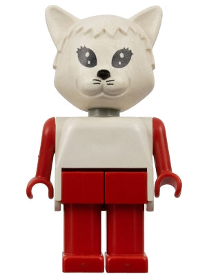 Preowned LEGO® Minifigure – Fabuland fab3g Cat Catherine/Cathy Cat (Cook) White Head and To