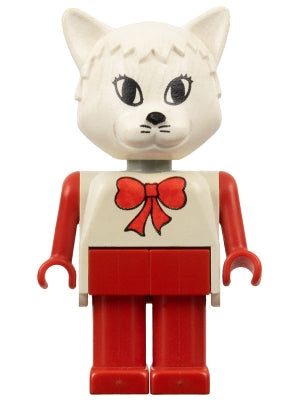 Preowned LEGO® Minifigure – Fabuland fab3h Cat Catherine/Cathy Cat (Cook) White Head and To