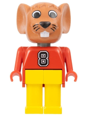 Preowned LEGO® Minifigure – Fabuland fab9b Mouse Maximillian Mouse (Max) Brown Head Red Top
