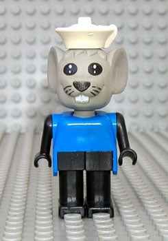 Preowned LEGO® Minifigure – Fabuland fab9e Mouse Mortimer Mouse (Morty) Light Gray Head Blu