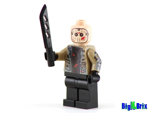 Big Kid Brix Custom LEGO® Minifigure – JASON Friday the 13th Custom Printed & Inspired LEGO® Horror Minifigure Collectible