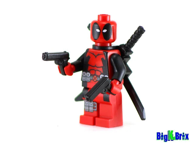 Big Kid Brix Custom LEGO® Minifigure – DEADPOOL Marvel Red Suit Collectible