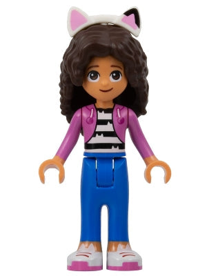 Preowned LEGO® Minifigure – Gabbys Dollhouse gdh001 Gabby Dark Pink Jacket over Black and W