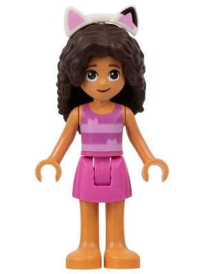 Preowned LEGO® Minifigure – Gabbys Dollhouse gdh002 Gabby Dark Pink and Bright Pink Striped