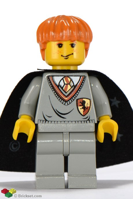 Preowned LEGO® Minifigure – Harry Potter hp007 Ron Weasley Gryffindor Shield Torso Black Ca