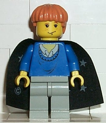 Preowned LEGO® Minifigure – Harry Potter hp034 Ron Weasley Blue Sweater Black Cape w/Stars