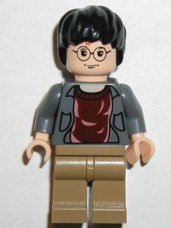 Preowned LEGO® Minifigure – Harry Potter hp041 Harry Potter Dark Bluish Gray Open Shirt Tor