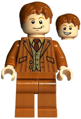 Preowned LEGO® Minifigure – Harry Potter hp122 Fred/George Weasley Dark Orange Suit