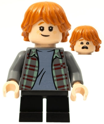 Preowned LEGO® Minifigure – Harry Potter hp280 Ron Weasley Plaid Shirt Black Short Legs
