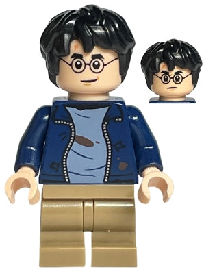 Preowned LEGO® Minifigure – Harry Potter hp326 Harry Potter Dark Blue Open Jacket w/Tears a