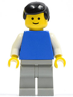 Preowned LEGO® Minifigure – FreeStyle pln149 Plain Blue Torso w/White Arms Light Gray Legs