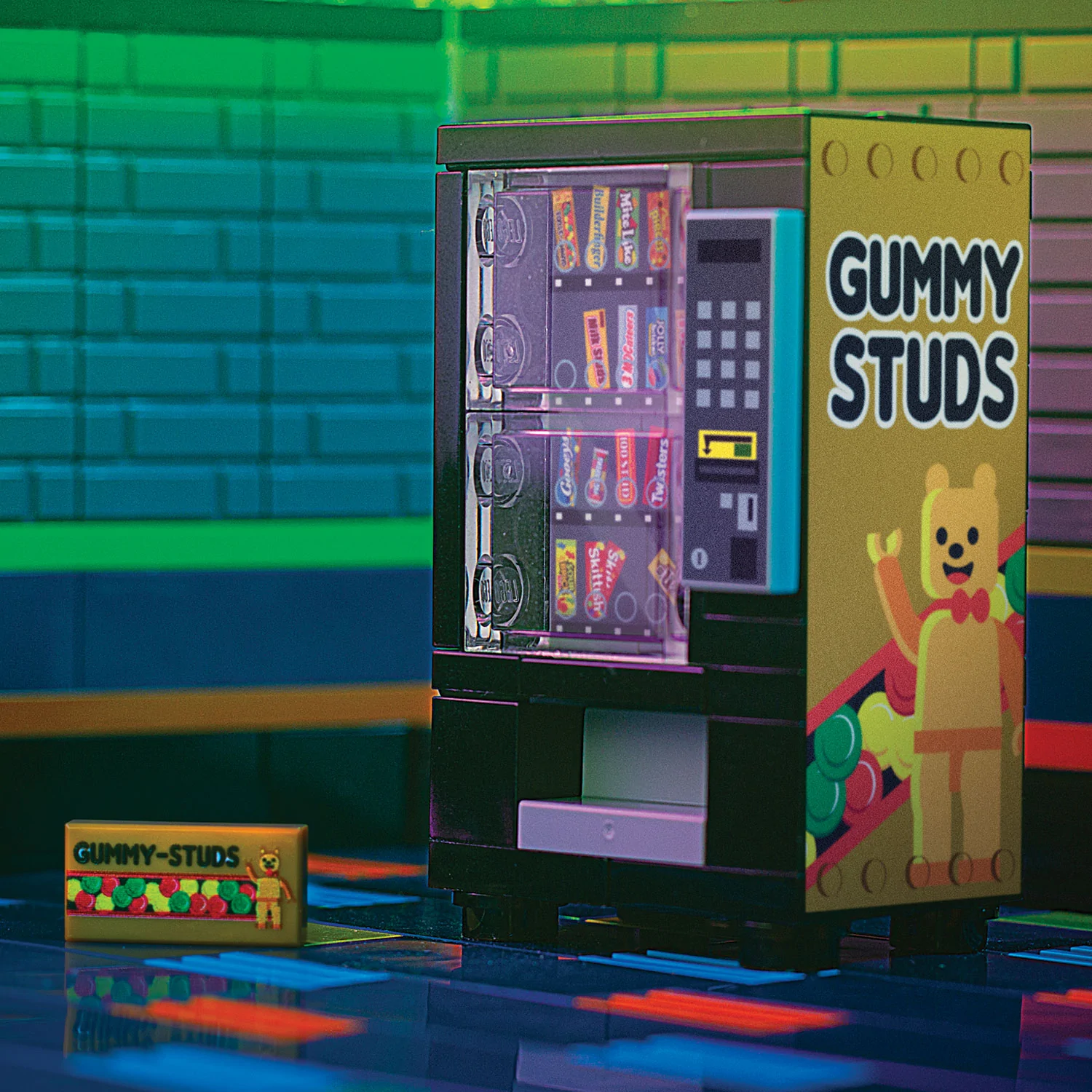 Brickshow Shop Gummy Studs Custom Candy Vending Machine New Building Kit
