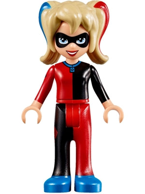 Preowned LEGO® Minifigure – DC Super Hero Girls shg010 Harley Quinn Black and Red Outfit