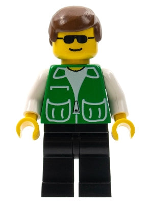 Preowned LEGO® Minifigure – FreeStyle trn111 Jacket Green w/2 Large Pockets Black Legs Brow