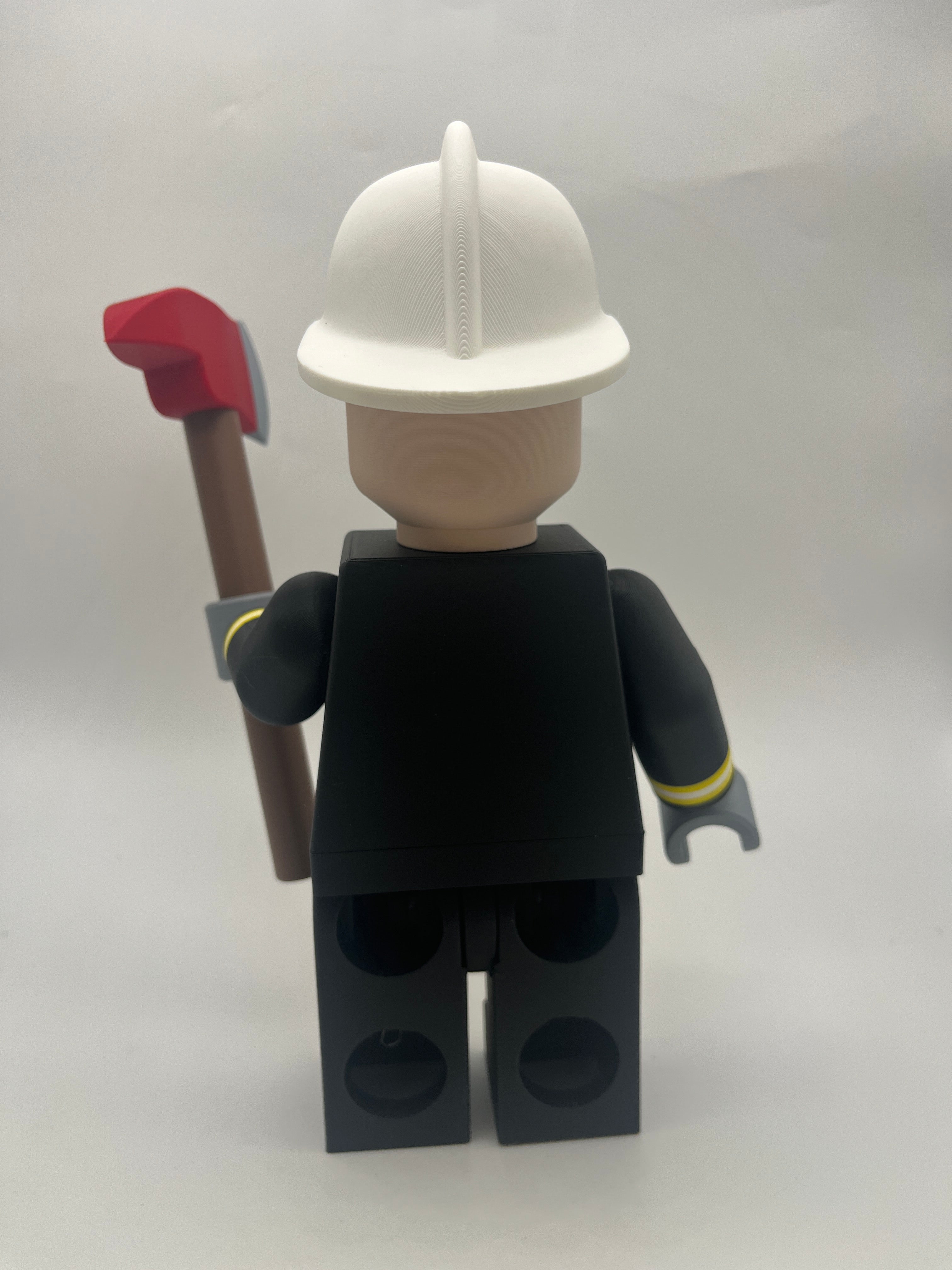 3D Printed Fire Fighter Large Scale 8.5"- 9.5" Minifigure