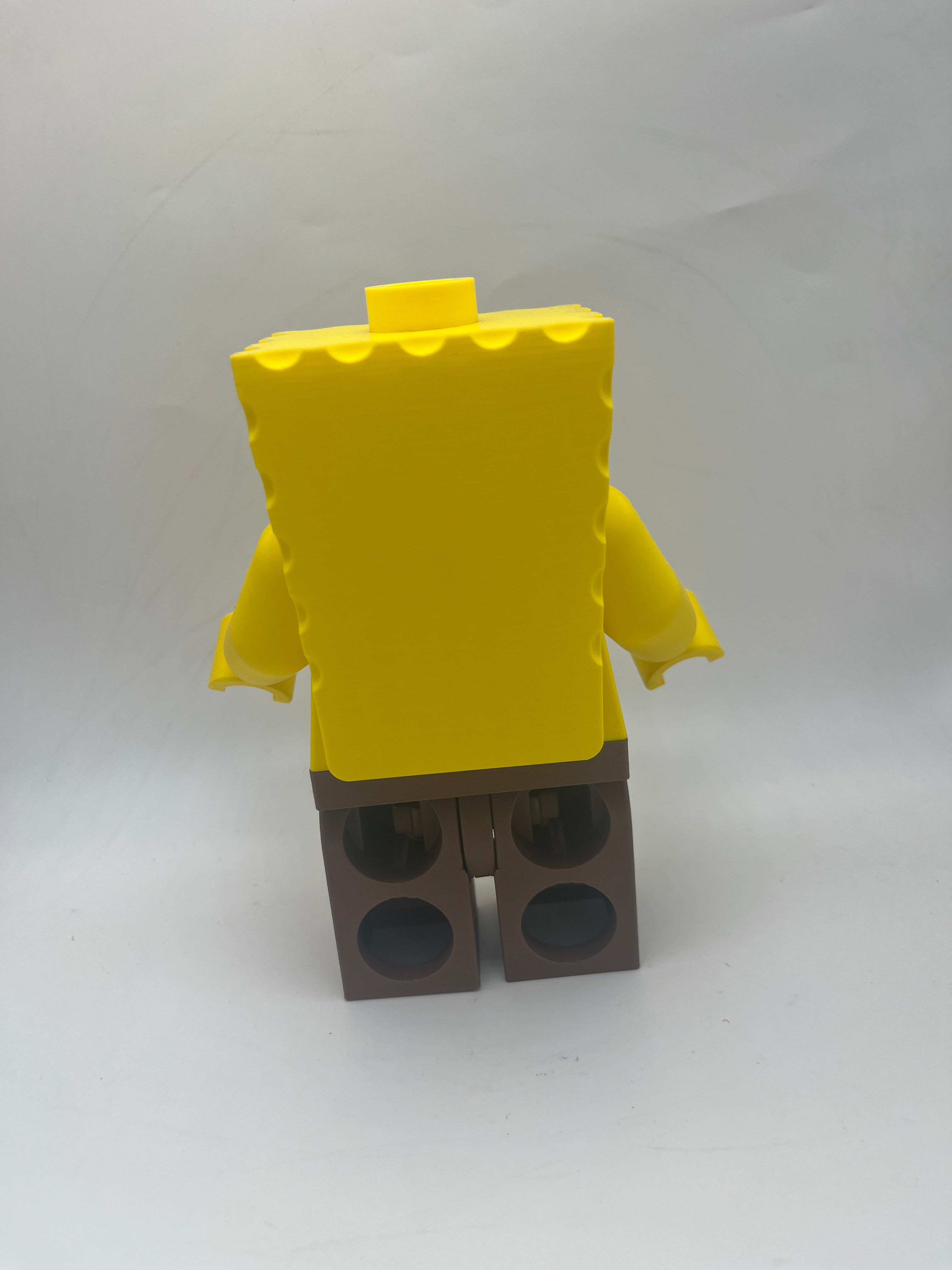 3D Printed Spongebob Squarepants Large Scale 8.5"- 9.5" Minifigure