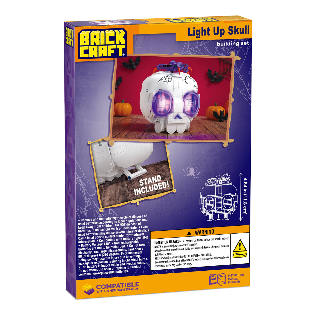 Light Up Skull Halloween Building Set 258pc