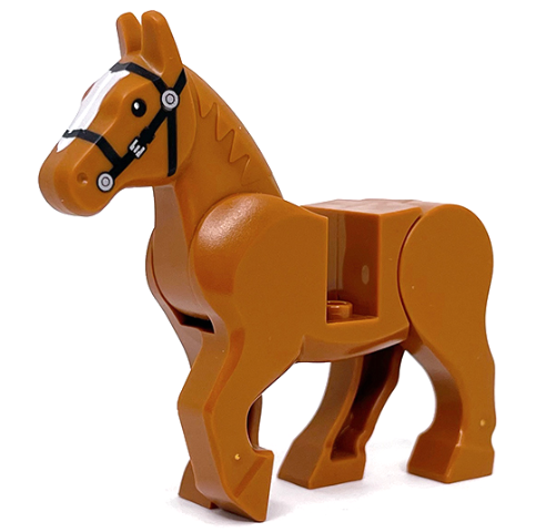 LEGO® 10352c01pb08 Horse, Movable Legs with Black Eyes and Bridle