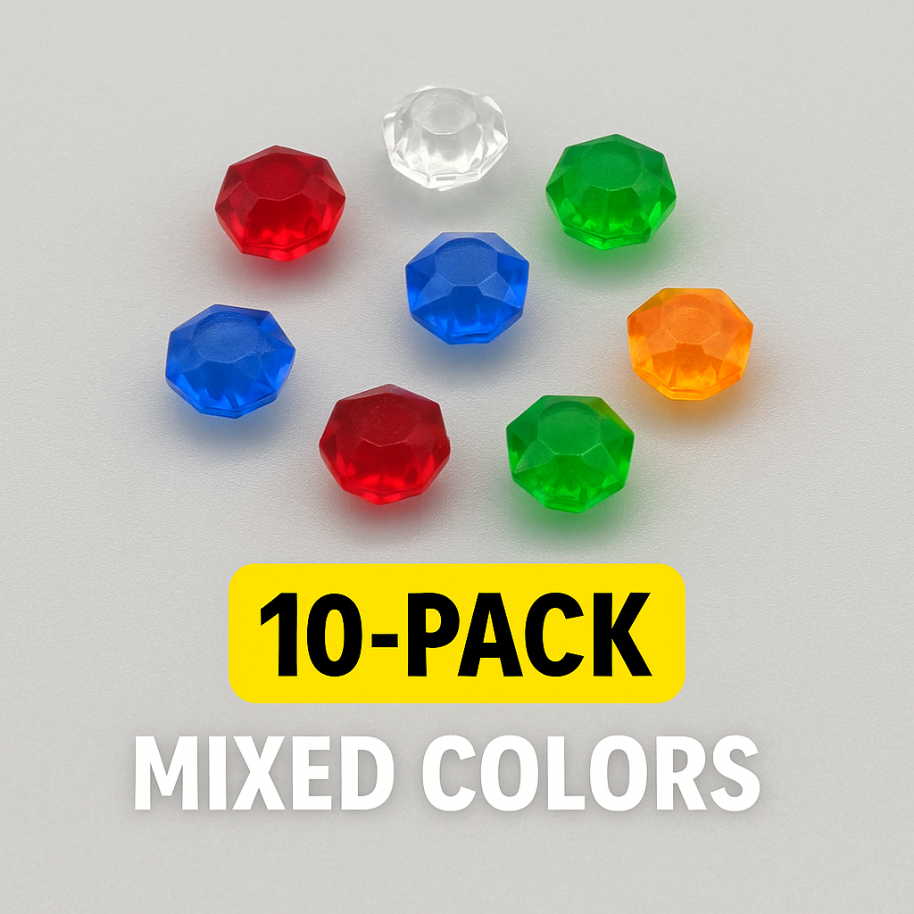 LEGO® Rock 1x1 Jewel 24-Facet – 10-Pack Mixed Colors Value Set